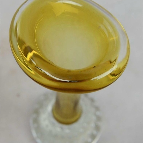 Art Glass Bud Vase Large Controlled Bubbles Ground Base Vintage - Picture 5 of 7